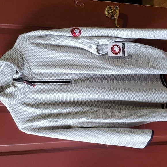 Canada Weather Gear NWT  Authentic grey and white fleece Quarter zip XL - Picture 1 of 14